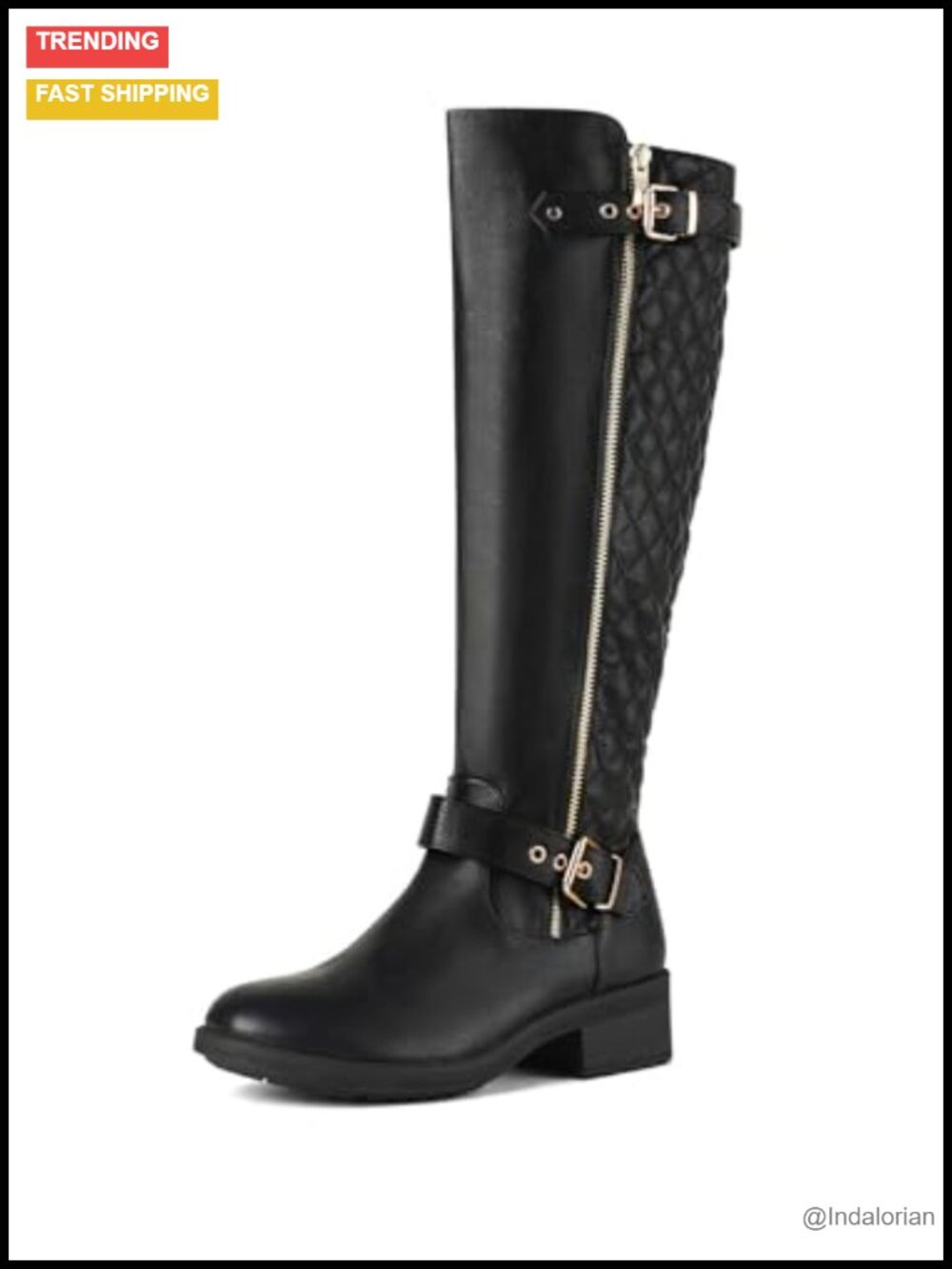 Women's Knee High Riding Boots Faux Leather Faux Fur Lined